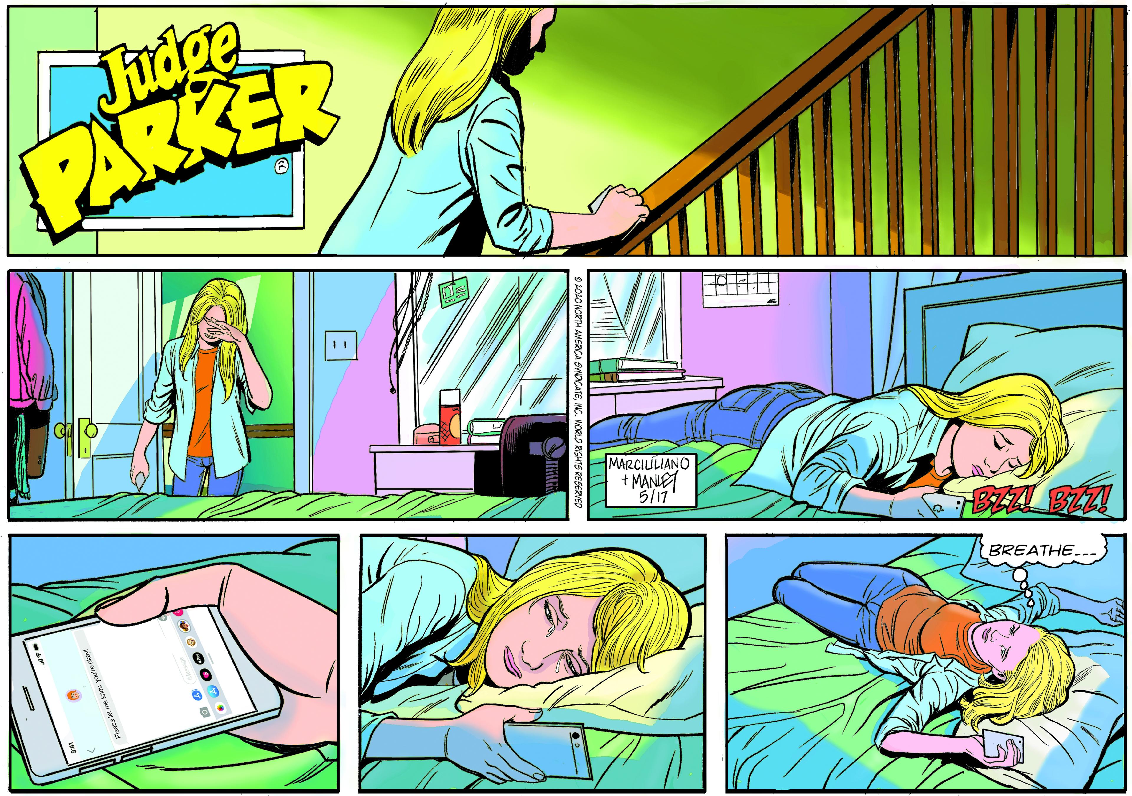 Illustration OCR: Judge PARKER MARCIULIANO + MANIET LIIG BEAL BZZA BREATHE. Judge PARKER MARCIULIANO + MANIET LIIG BEAL BZZA BREATHE.
