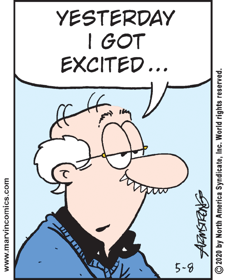 Rectangle OCR: YESTERDAY I GOT EXCITED... 5-8 www.marvincomics.com © 2020 by North America SyndicateInc. World rights reserved. YESTERDAY I GOT EXCITED... 5-8 www.marvincomics.com © 2020 by North America SyndicateInc. World rights reserved.