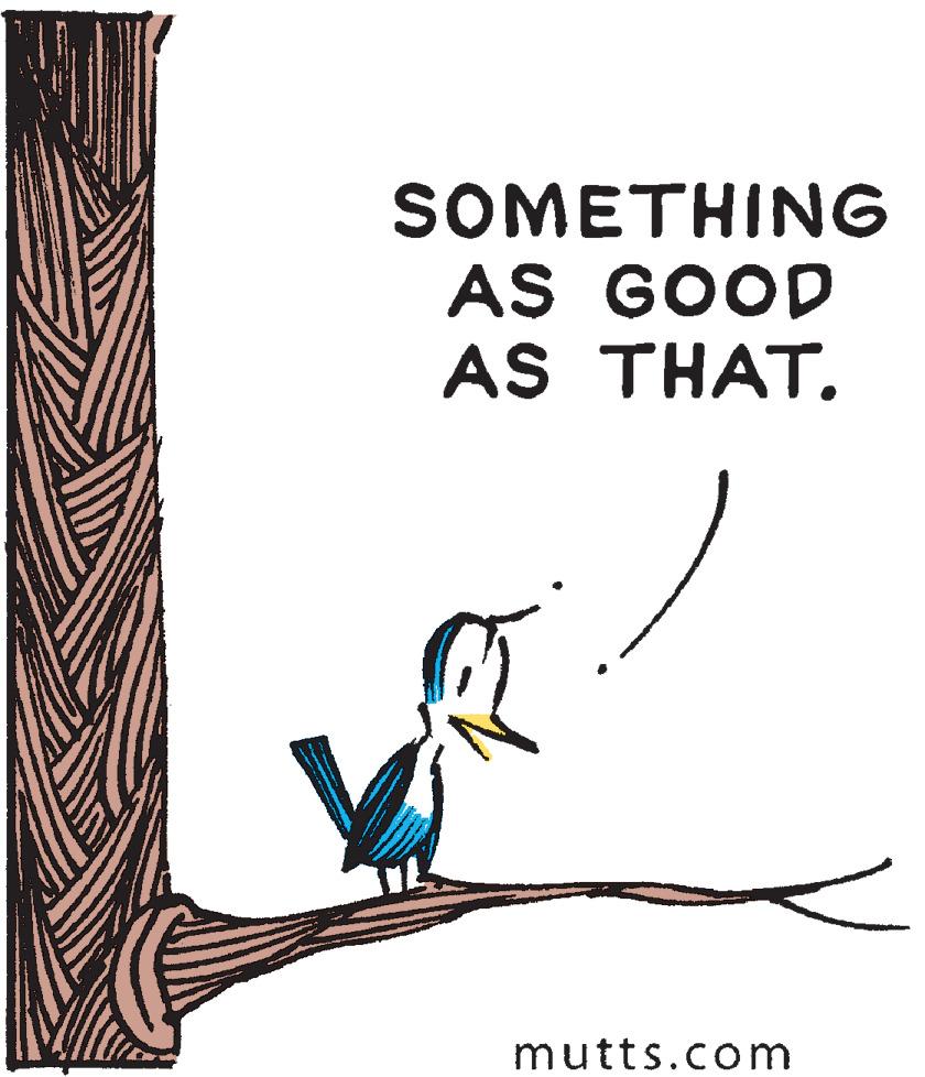 Bird OCR: SOMETHING AS GOOD AS THAT. mutts.com SOMETHING AS GOOD AS THAT. mutts.com