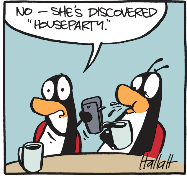 Comics OCR: NO - SHE'S DISCOVERED "HOUSEPARTY." Hallatt NO - SHE'S DISCOVERED "HOUSEPARTY." Hallatt