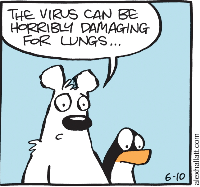Pleased OCR: THE VIRUS CAN BE HORRIBLY DAMAGING FOR LUNGS... 6-10 alexhallatt.com THE VIRUS CAN BE HORRIBLY DAMAGING FOR LUNGS... 6-10 alexhallatt.com