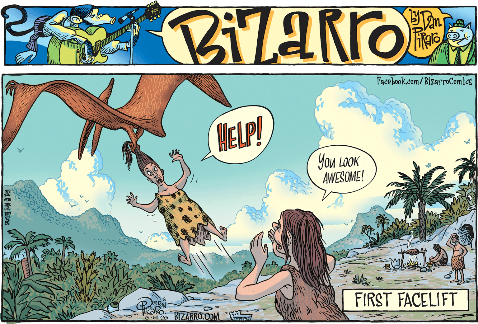 Wing OCR: Facebook.com/BizarroComics HELP! You LOOK AWESOME! FIRST FACELIFT Kako. 6:14.20 BIZARRO.COM Facebook.com/BizarroComics HELP! You LOOK AWESOME! FIRST FACELIFT Kako. 6:14.20 BIZARRO.COM