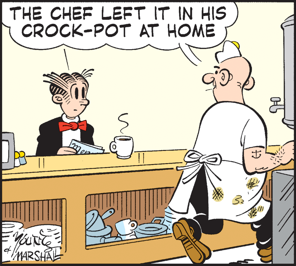 Line OCR: THE CHEF LEFT IT IN HIS CROCK-POT AT HOME MARSHAL THE CHEF LEFT IT IN HIS CROCK-POT AT HOME MARSHAL