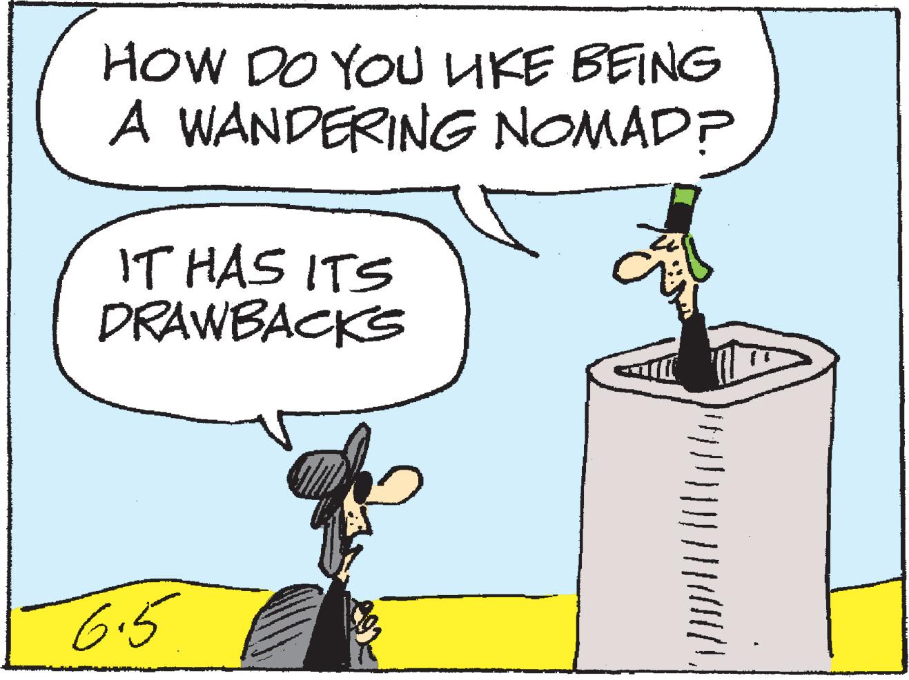 Cylinder OCR: HOW DO YOU UKE BEING A WANDERING NOMAD? IT HAS ITS DRAWBACKS 6.5 HOW DO YOU UKE BEING A WANDERING NOMAD? IT HAS ITS DRAWBACKS 6.5