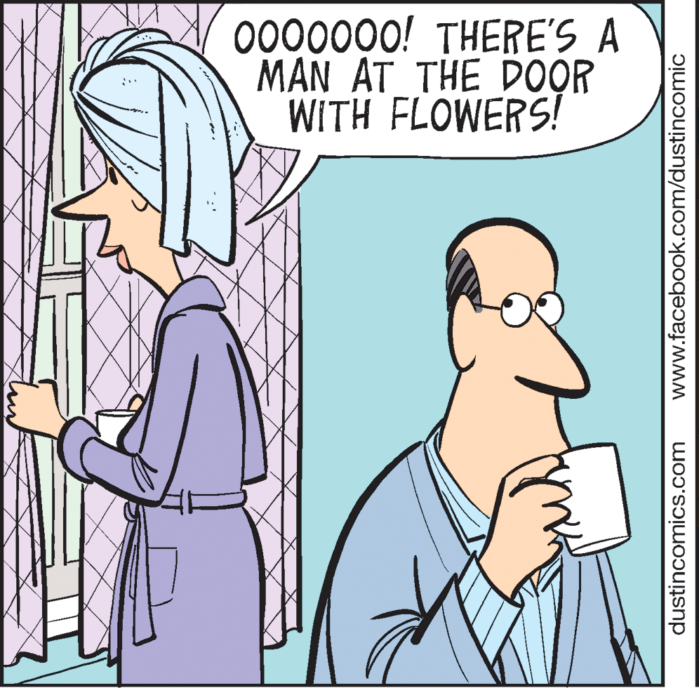 Comics OCR: 0000000! THERE'S A MAN AT THE DOOR WITH FLOWERS! dustincomics.com www.facebook.com/dustincomic 0000000! THERE'S A MAN AT THE DOOR WITH FLOWERS! dustincomics.com www.facebook.com/dustincomic