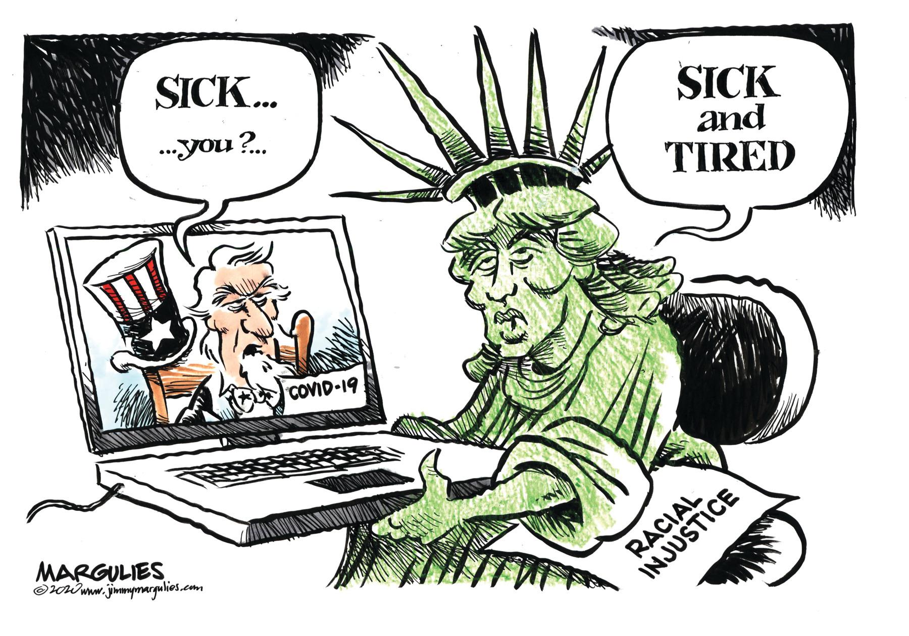 Font OCR: SICK.. ...you ?. SICK and TIRED COVID-19 MARGULIES Owww.jimmmarqulies.cm RACIAL INJUSTICE SICK.. ...you ?. SICK and TIRED COVID-19 MARGULIES Owww.jimmmarqulies.cm RACIAL INJUSTICE