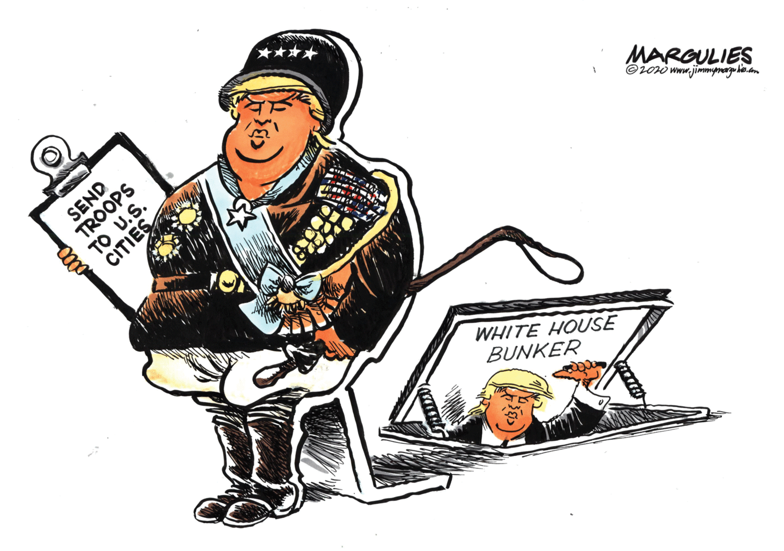 Humour OCR: *?** MARGULIES ©2oró www.jimmpnagu he.com TROOPS CITIES WHITE HOUSE BUNKER ONIS TO U.S. *?** MARGULIES ©2oró www.jimmpnagu he.com TROOPS CITIES WHITE HOUSE BUNKER ONIS TO U.S.