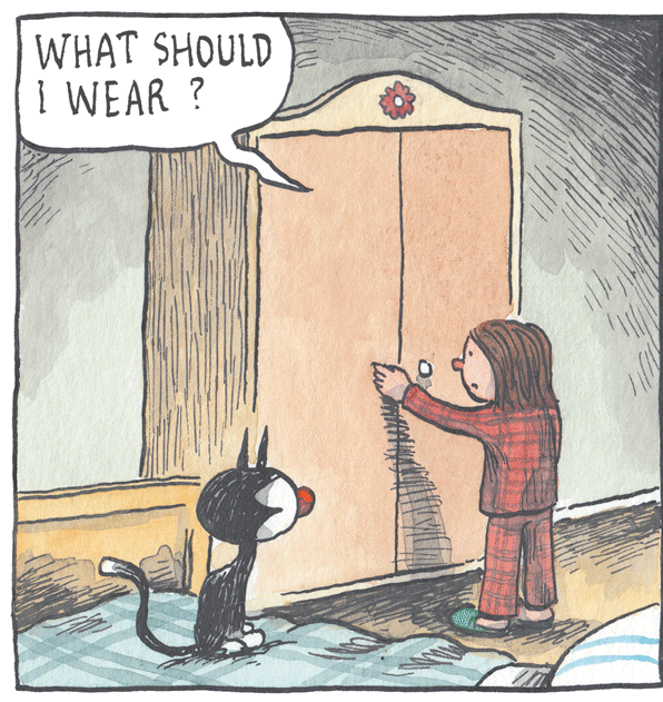 Drawing OCR: WHAT SHOULD I WEAR ? WHAT SHOULD I WEAR ?