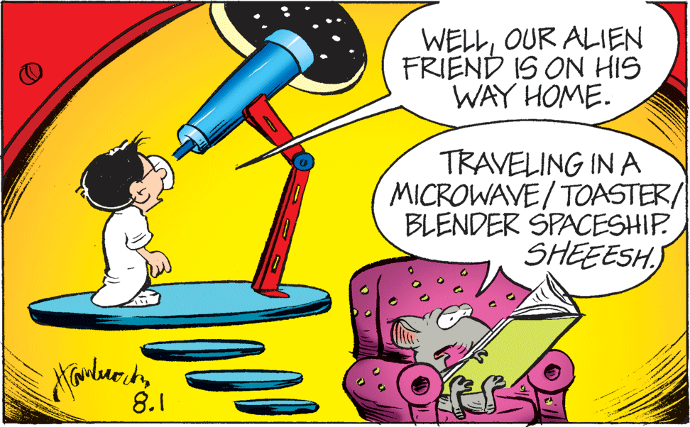 Happy OCR: WELLOUR ALIEN FRIEND IS ON HIS WAY HOME. TRAVELING IN A MICROWAVE/ TOASTER/ BLENDER SPACESHIP. SHEEESHS 8.1 WELLOUR ALIEN FRIEND IS ON HIS WAY HOME. TRAVELING IN A MICROWAVE/ TOASTER/ BLENDER SPACESHIP. SHEEESHS 8.1