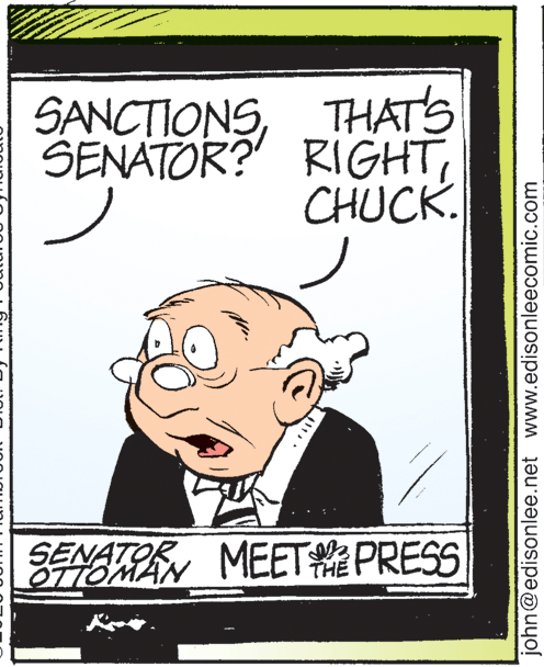 Drawing OCR: SANCTIONSTHAT'S SENATOR? RIGHTCHUCK. SENATOR 077OMAN MEETPRESS john@edisonlee.net www.edisonleecomic.com SANCTIONSTHAT'S SENATOR? RIGHTCHUCK. SENATOR 077OMAN MEETPRESS john@edisonlee.net www.edisonleecomic.com