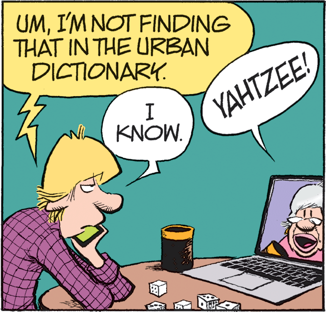 Parallel OCR: UMI'M NOT FINDING THAT IN THE URBAN DICTIONARY. YAHTZEE! KNOW. UMI'M NOT FINDING THAT IN THE URBAN DICTIONARY. YAHTZEE! KNOW.