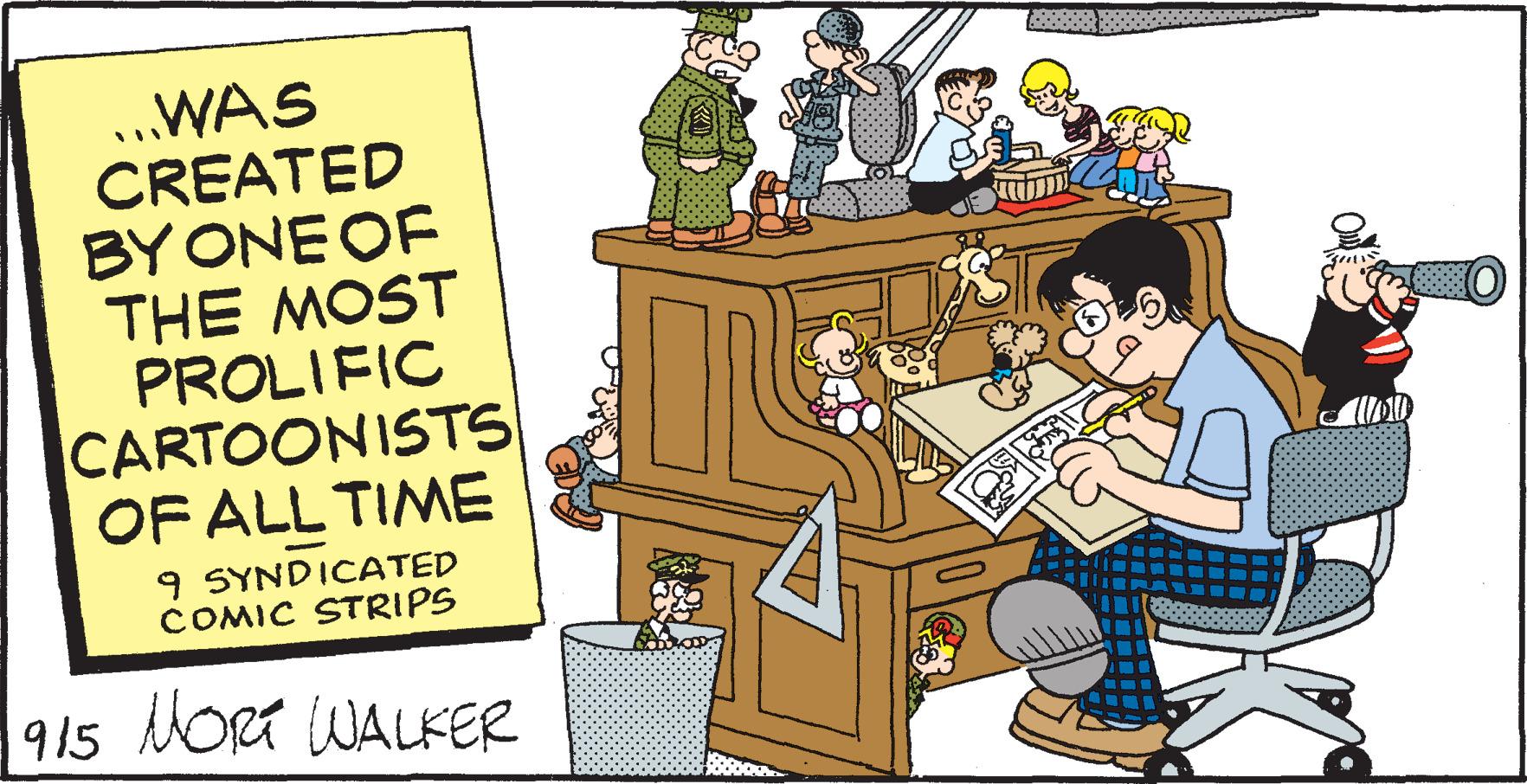 Job OCR: ..WAS CREATED BY ONE OF THE MOST PROLIFIC |CARTOONISTS OF ALL TIME 9 SYNDICATED COMIC STRIPS 915 NoRt WALKER ..WAS CREATED BY ONE OF THE MOST PROLIFIC |CARTOONISTS OF ALL TIME 9 SYNDICATED COMIC STRIPS 915 NoRt WALKER
