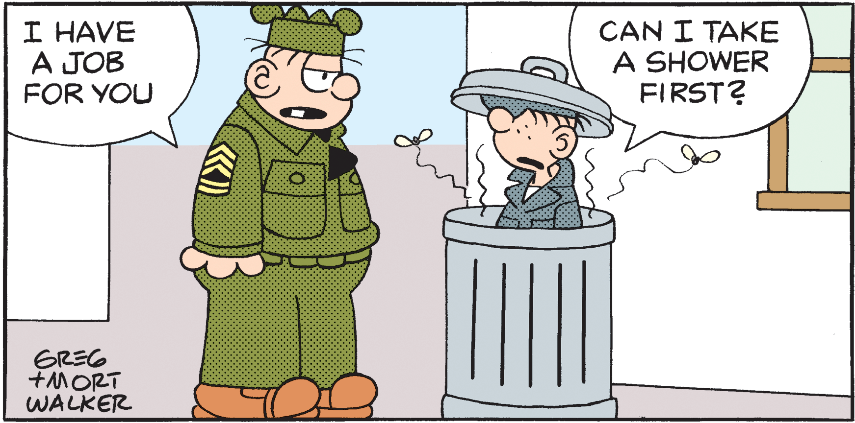 Interaction OCR: I HAVE A JOB FOR YOU CAN I ???? A SHOWER FIRST? GREG FMORT WALKER I HAVE A JOB FOR YOU CAN I ???? A SHOWER FIRST? GREG FMORT WALKER