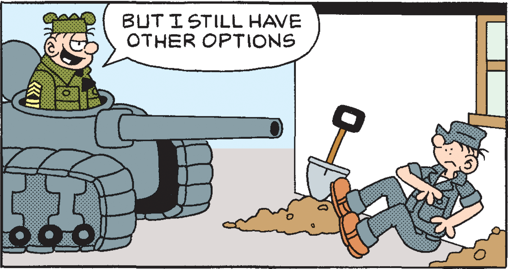 Fictional character OCR: BUT I STILL HAVE OTHER OPTIONS BUT I STILL HAVE OTHER OPTIONS