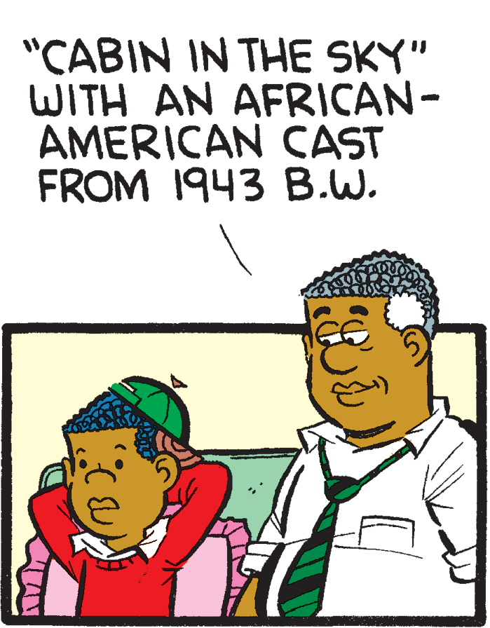 Illustration OCR: "CABIN IN THE SKY" WITH AN AFRICAN- AMERICAN CAST FROM 1943 B.W. "CABIN IN THE SKY" WITH AN AFRICAN- AMERICAN CAST FROM 1943 B.W.