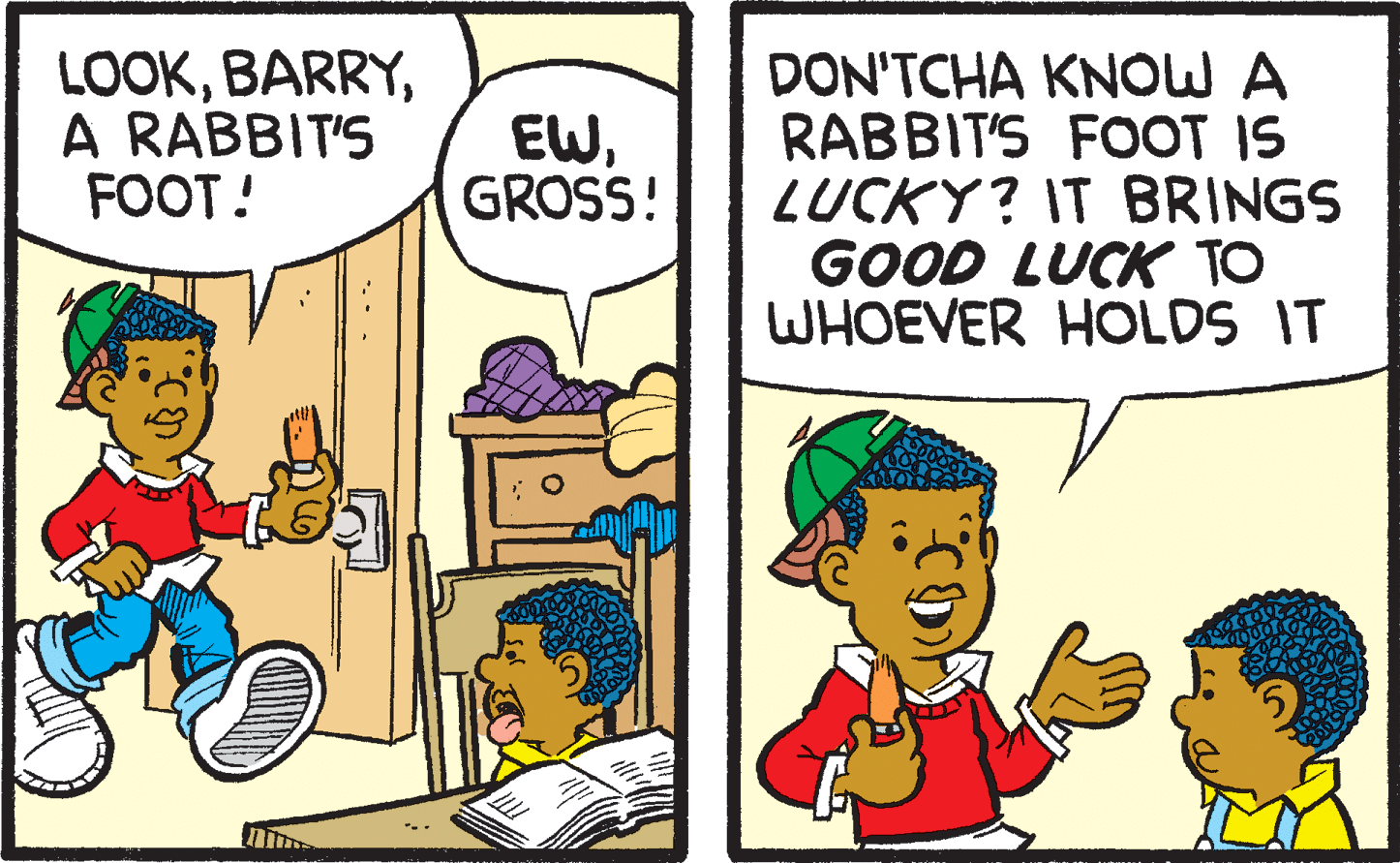 Parallel OCR: LOOKA RABBIT'S FOOT! DON'TCHA KNOW A RABBIT'S FOOT IS LUCKY? IT BRINGS GOOD LUCK TO WHOEVER HOLDS IT EWGROSS! LOOKA RABBIT'S FOOT! DON'TCHA KNOW A RABBIT'S FOOT IS LUCKY? IT BRINGS GOOD LUCK TO WHOEVER HOLDS IT EW