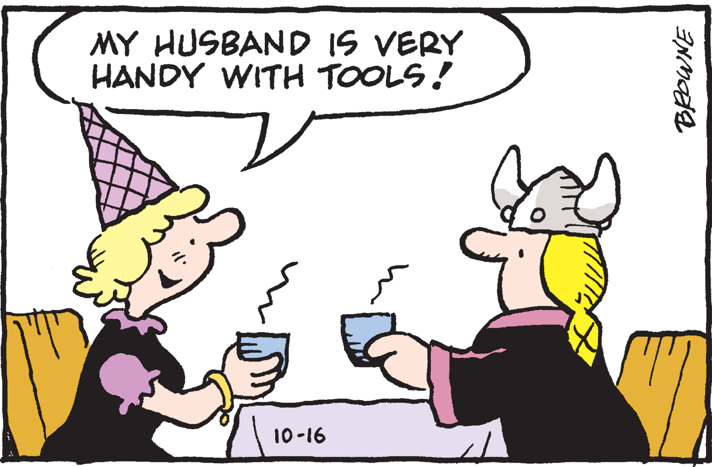 Illustration OCR: MY HUSBAND IS VERY HANDY WITH TOOLS! 10-16 MY HUSBAND IS VERY HANDY WITH TOOLS! 10-16