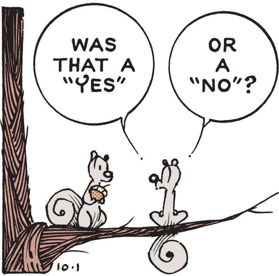 Illustration OCR: WAS THAT A "YES" OR A "NO"? 10.1 WAS THAT A "YES" OR A "NO"? 10.1