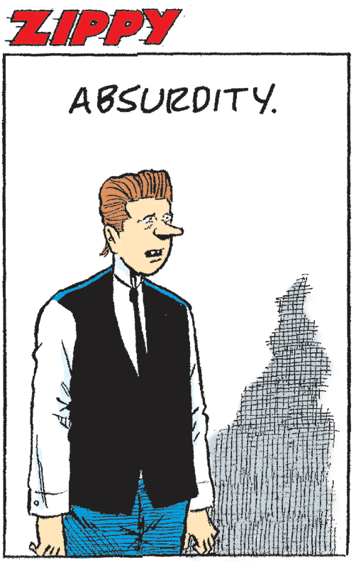 People OCR: ZIPPY ABSURDITY. ZIPPY ABSURDITY.