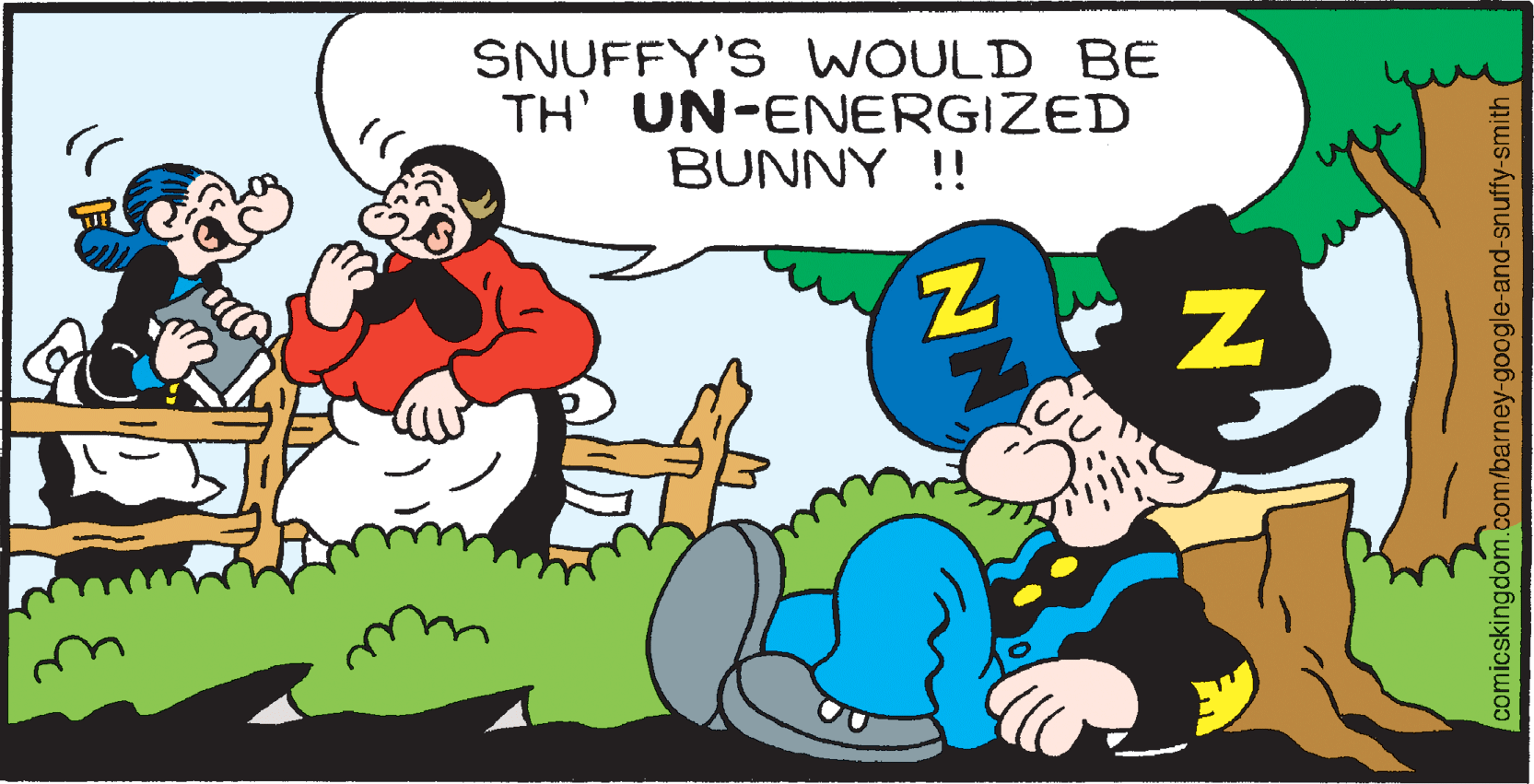 Mammal OCR: SNUFFY'S WOULD BE TH' UN-ENERGIZED BUNNY !! comicskingdom.com/barney-google-and-snuffy-smith e SNUFFY'S WOULD BE TH' UN-ENERGIZED BUNNY !! comicskingdom.com/barney-google-and-snuffy-smith e