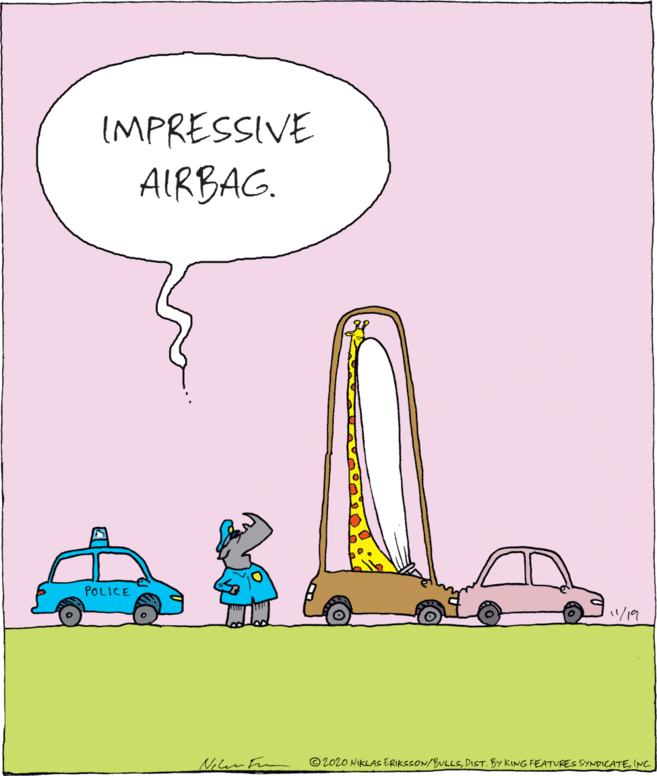Art OCR: IMPRESSIVE AIRBAG. POLICE 1/19 © 2020 NIKLAS ERIKSSON/BULLSINC. IMPRESSIVE AIRBAG. POLICE 1/19 © 2020 NIKLAS ERIKSSON/BULLSDIST. BY KING FEATURES SYNDICATE