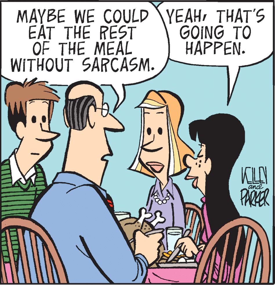 Conversation OCR: MAYBE WE COULD YEAHTHAT'S EÁT THE REST OF THE MEAL WITHOUT SARCASM. GOING_TO HAPPEN. and PARER MAYBE WE COULD YEAHTHAT'S EÁT THE REST OF THE MEAL WITHOUT SARCASM. GOING_TO HAPPEN. and PARER