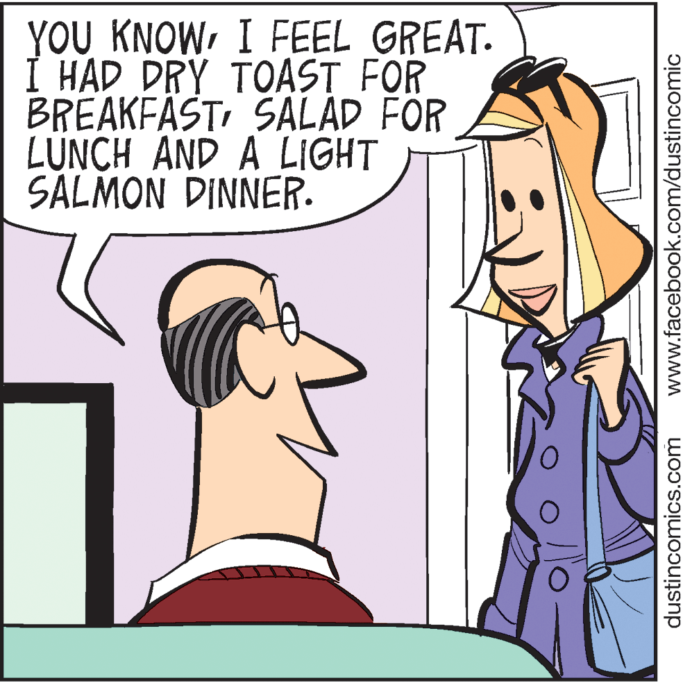 Mammal OCR: YOU KNOWI FEEL GREAT. I HAD DRY TOAST FOR BREAKFAST SALAD FOR LUNCH AND A LIGHT SALMON DINNER. dustincomics.com www.facebook.com/dustincomic YOU KNOWI FEEL GREAT. I HAD DRY TOAST FOR BREAKFAST SALAD FOR LUNCH AND A LIGHT SALMON DINNER. dustincomics.com www.facebook.com/dustincomic
