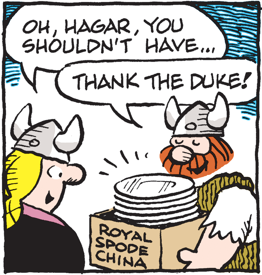 Humour OCR: OHYOU SHOULDN'T HAVE.. THANK THE DUKE! ROYAL SPODE CHINA OHYOU SHOULDN'T HAVE.. THANK THE DUKE! ROYAL SPODE CHINA