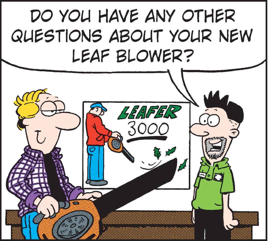 Animation OCR: DO YOU HAVE ANY OTHER QUESTIONS ABOUT YOUR NEW LEAF BLOWER? LEAFER 3000 DO YOU HAVE ANY OTHER QUESTIONS ABOUT YOUR NEW LEAF BLOWER? LEAFER 3000