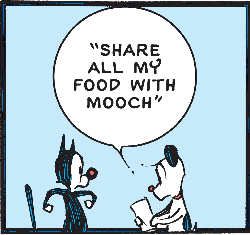 Photo caption OCR: "SHARE ALL MY FOOD WITH MOOCH" "SHARE ALL MY FOOD WITH MOOCH"