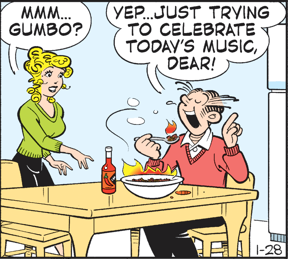 Interaction OCR: MMM.. GUMBO? YEP.JUST TRYING TO CELEBRATE TODAY'S MUSICDEAR! -28 MMM.. GUMBO? YEP.JUST TRYING TO CELEBRATE TODAY'S MUSICDEAR! -28