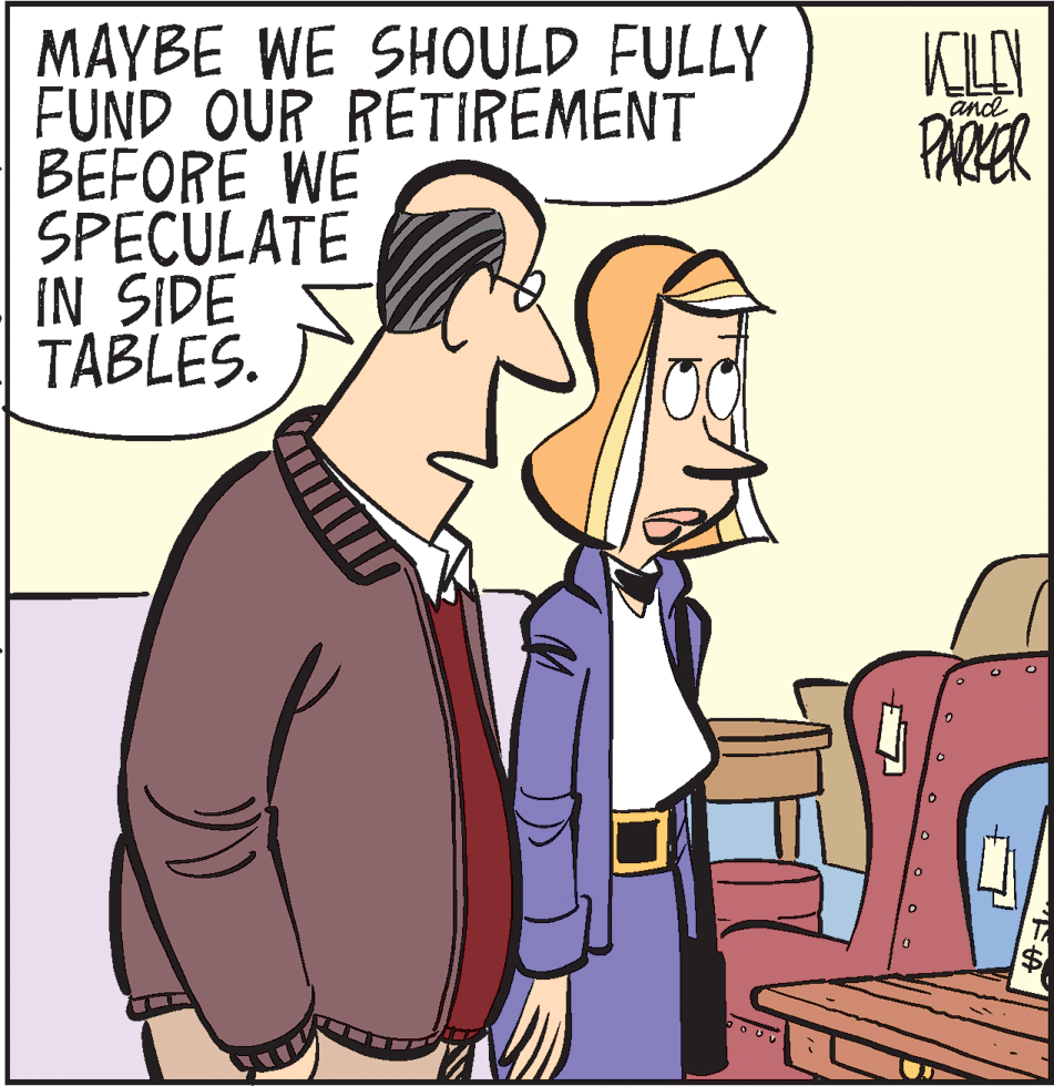 Mammal OCR: MAYBE WE SHOULD FULLY FUND OUR RETIREMENT BEFORE WE SPECULATE IN SIDE TABLES. KILAY PARER and O UU MAYBE WE SHOULD FULLY FUND OUR RETIREMENT BEFORE WE SPECULATE IN SIDE TABLES. KILAY PARER and O UU