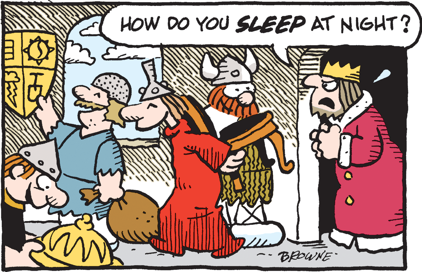 Line OCR: HOW DO YOU SLEEP AT NIGHT? BROWNE HOW DO YOU SLEEP AT NIGHT? BROWNE