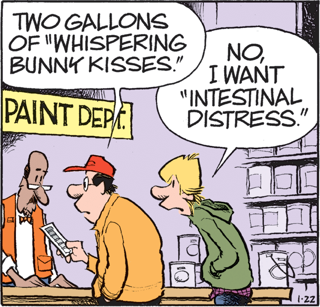 Handwriting OCR: TWO GALLONS OF "WHISPERING BUNNY KISSES." NOI WANT "INTESTINAL DISTRESS." PAINT DEP 1-22 TWO GALLONS OF "WHISPERING BUNNY KISSES." NOI WANT "INTESTINAL DISTRESS." PAINT DEP 1-22