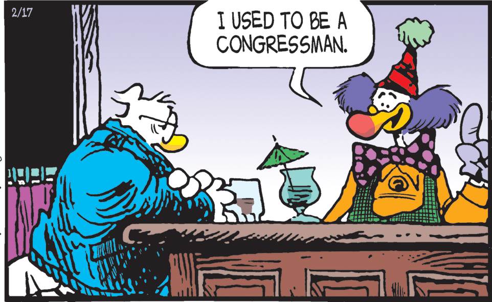 Humour OCR: 2/17 I USED TO BE A CONGRESSMAN. 2/17 I USED TO BE A CONGRESSMAN.