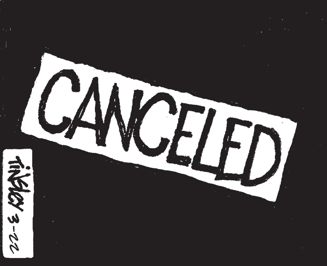 Fashion accessory OCR: CANCELED 3-22 CANCELED 3-22