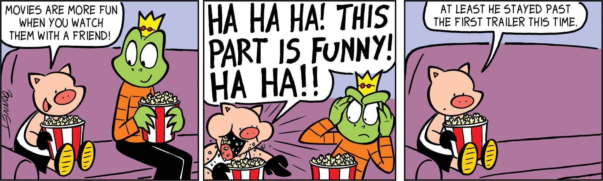Humour OCR: MOVIES ARE MORE FUN WHEN YOU WATCH THEM WITH A FRIEND! BONNET HA HA HA! THIS PART IS FUNNY! HA HA!! AT LEAST HE STAYED PAST THE FIRST TRAILER THIS TIME. MOVIES ARE MORE FUN WHEN YOU WATCH THEM WITH A FRIEND ! BONNET HA HA HA ! THIS PART IS FUNNY ! HA HA !! AT LEAST HE STAYED PAST THE FIRST TRAILER THIS TIME .