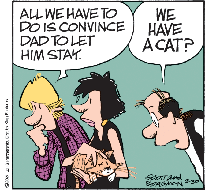 Gesture OCR: ALL WE HAVE TO DO IS CONVINCE DAD TO LET HIM STAY. WE HAVE A CAT? ScOTTand BORGMAN 3:30 ©2021 ZITS Partnership. Dist. by King Features ALL WE HAVE TO DO IS CONVINCE DAD TO LET HIM STAY. WE HAVE A CAT? ScOTTand BORGMAN 3:30 ©2021 ZITS Partnership. Dist. by King Features