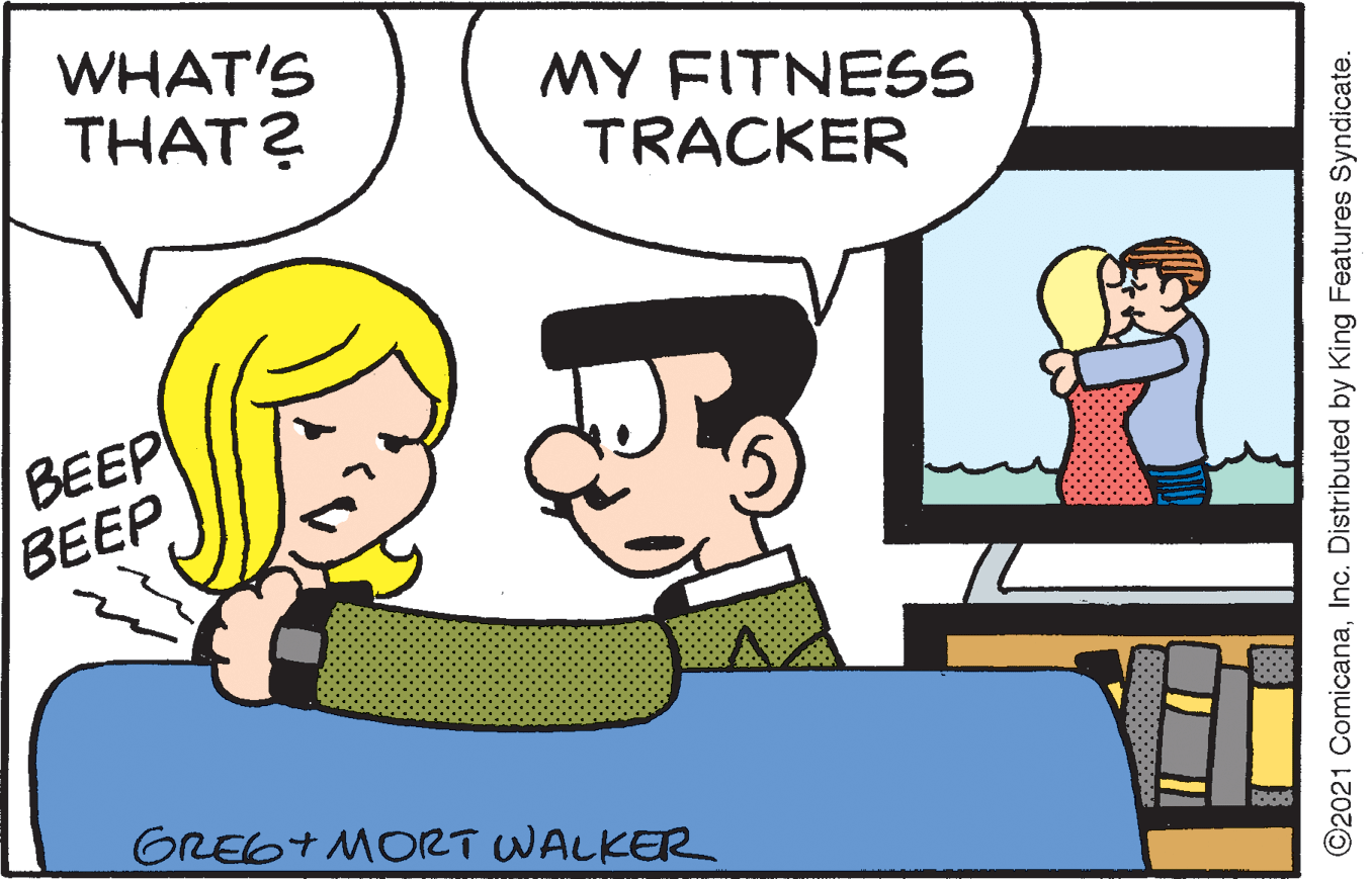Happy OCR: WHAT'S THAT? MY FITNESS TRACKER BEEP BEEP GRE6+ MORT WALKER ©2021 ComicanaInc. Distributed by King Features Syndicate. WHAT'S THAT? MY FITNESS TRACKER BEEP BEEP GRE6+ MORT WALKER ©2021 ComicanaInc. Distributed by King Features Syndicate.