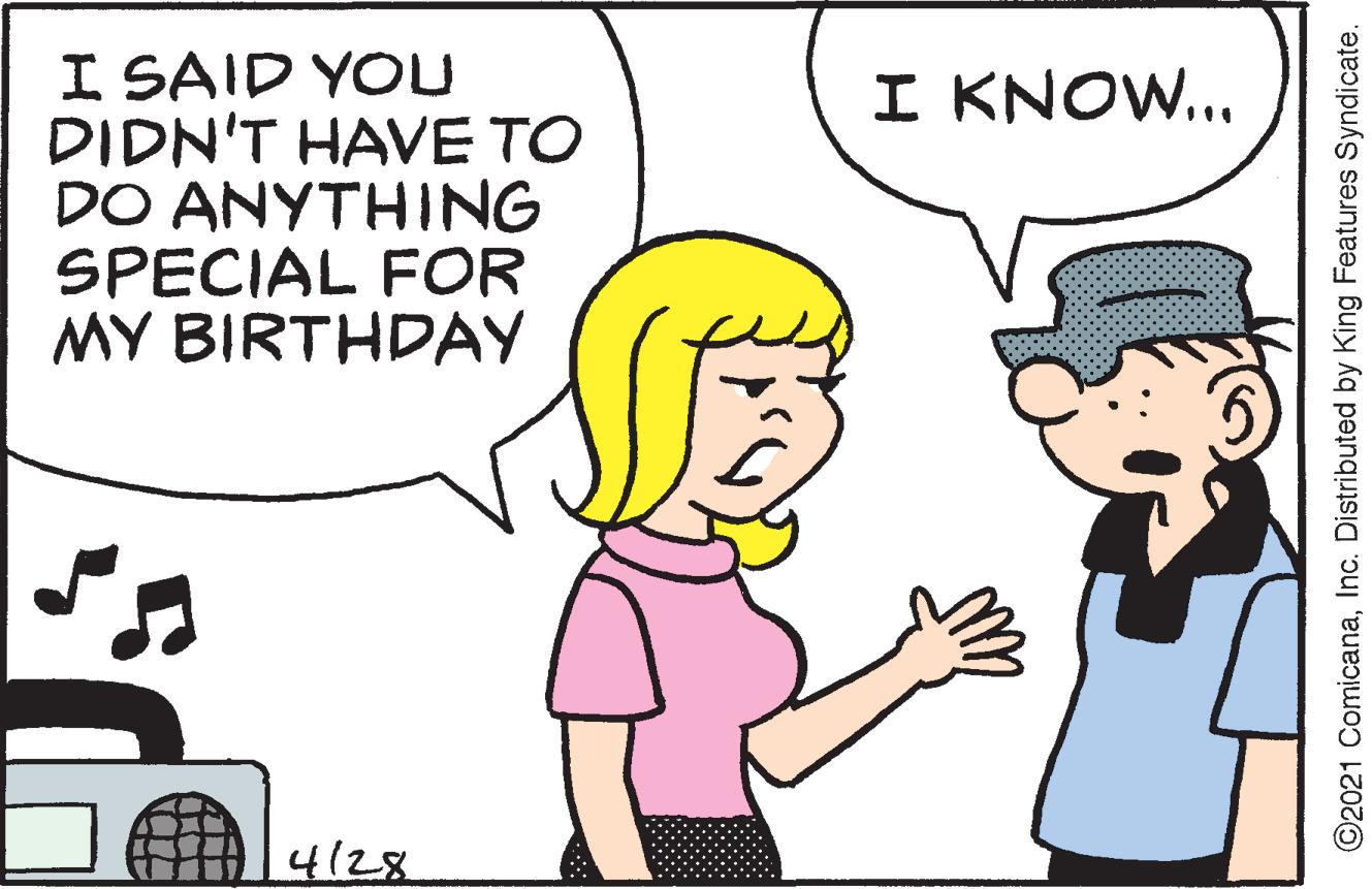 Gesture OCR: I SAID YOU DIDN'T HAVE TO ?O AN??? I NG SPECIAL FOR MY BIRTHDAY I KNOW... 4/28 ©2021 ComicanaInc. Distributed by King Features Syndicate. I SAID YOU DIDN'T HAVE TO ?O AN??? I NG SPECIAL FOR MY BIRTHDAY I KNOW... 4/28 ©2021 ComicanaInc. Distributed by King Features Syndicate.