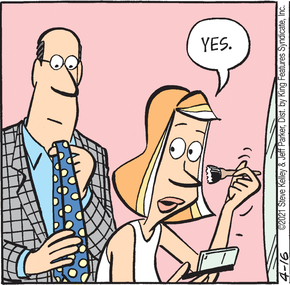 Happy OCR: YES. ©2021 Steve Kelley & Jeff ParkerInc. 9/-16 YES. ©2021 Steve Kelley & Jeff ParkerDist. by King Features SyndicateInc. 9/-16