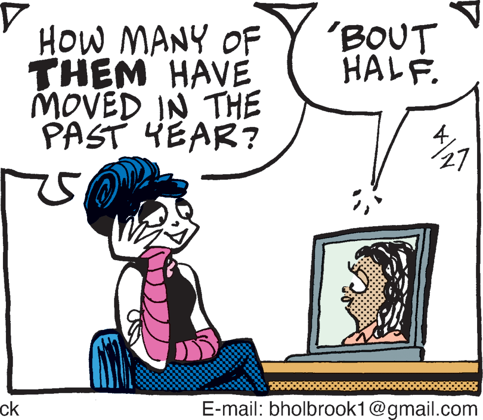 Happy OCR: 'BOUT HALF. HOW MANY OF THEM HAVE MOVED IN THE PAST YEAR? 427 ck E-mail: bholbrook1@gmail.com 'BOUT HALF. HOW MANY OF THEM HAVE MOVED IN THE PAST YEAR? 427 ck E-mail: bholbrook1@gmail.com