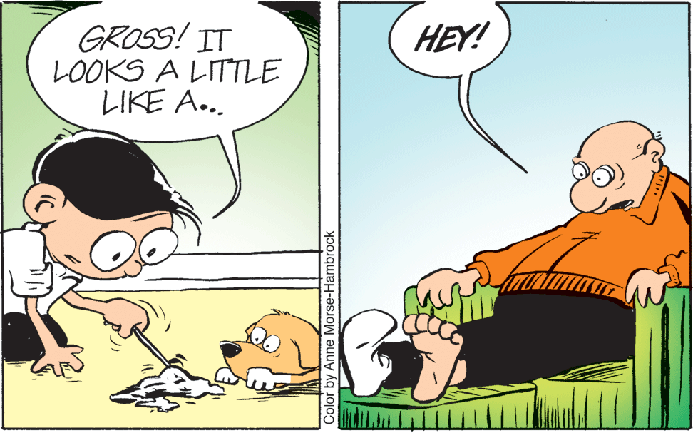 Happy OCR: GROSS! IT LOOKS A LITTLE LIKE A... HEY! ?? Color by Anne Morse-Hambrock GROSS! IT LOOKS A LITTLE LIKE A... HEY! ?? Color by Anne Morse-Hambrock