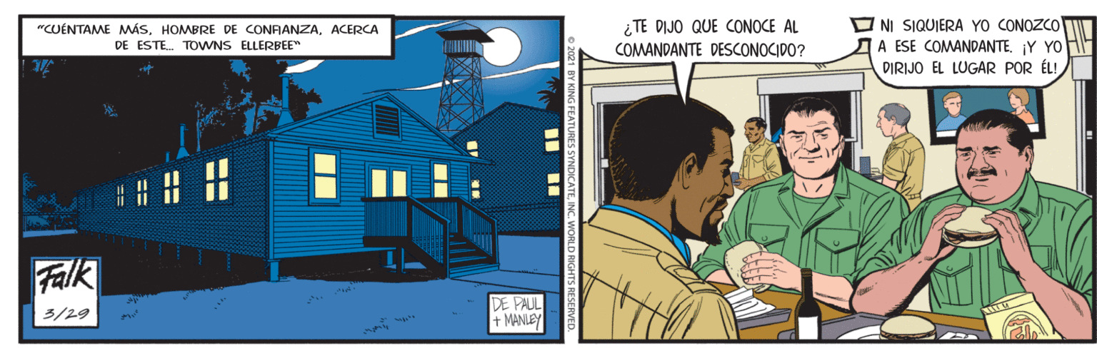 Building OCR: "CUÉNTAME MÁSACERCA ¿TE DIJO QUE CONOCE AL COMANDANTE DESCONOCIDO? O NI SIQUIERA YO CONOZCO A ESE COMANDANTE. Y YO HI DIRIJO EL LUGAR POR ÉL! DE ESTE. TOWNS ELLERBEE" Falk DE PAUL + MANLEY 3/29 334 ORLD RIGHTS RES == "CUÉNTAME MÁSHOMBRE DE CONAANZAACERCA ¿TE DIJO QUE CONOCE AL COMANDANTE DESCONOCIDO? O NI SIQUIERA YO CONOZCO A ESE COMANDANTE. Y YO HI DIRIJO EL LUGAR POR ÉL! DE ESTE. TOWNS ELLERBEE" Falk DE PAUL + MANLEY 3/29 334 ORLD RIGHTS RES ==