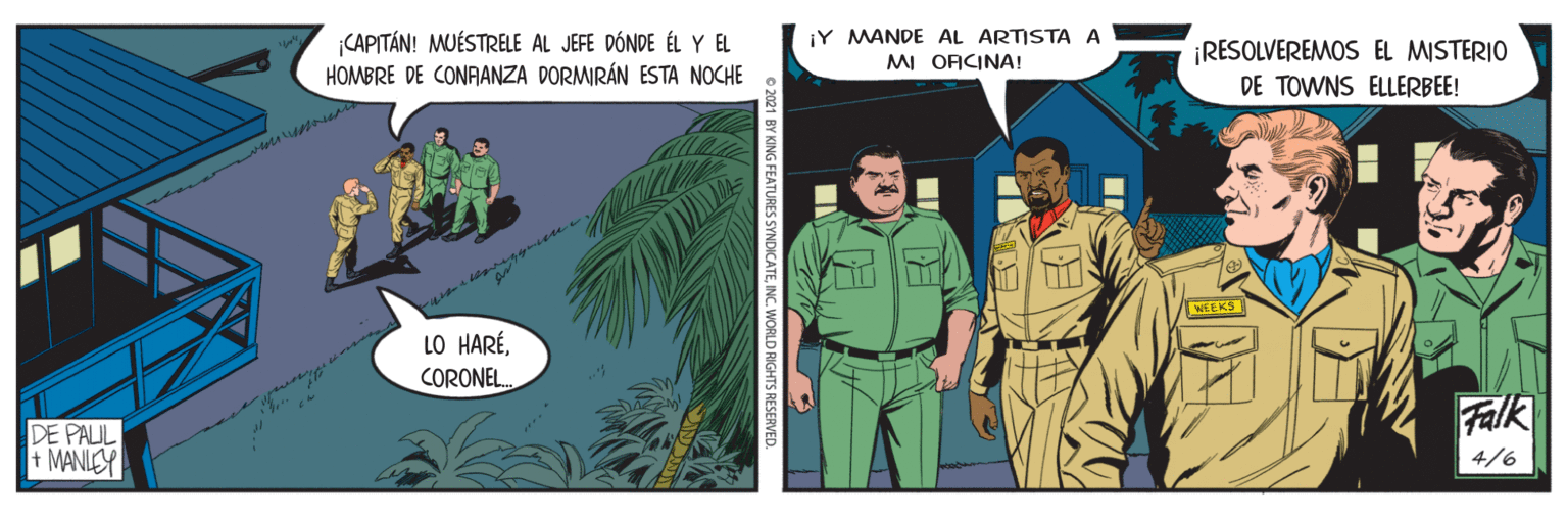 Illustration OCR: CAPITÁN! MUÉSTRELE AL JEFE DÓNDE ÉLY EL HOMBRE DE CONRANZA DORMIRÁN ESTA NOCHE ¡Y MANDE AL ARTISTA A MI ORCINA! RESOLVEREMOS EL MISTERIO DE TOWNS ELLERBEE! WEEKS LO HARÉCORONEL. Falk DE PALIL t MANLESY 4/6 CAPITÁN! MUÉSTRELE AL JEFE DÓNDE ÉLY EL HOMBRE DE CONRANZA DORMIRÁN ESTA NOCHE ¡Y MANDE AL ARTISTA A MI ORCINA! RESOLVEREMOS EL MISTERIO DE TOWNS ELLERBEE! WEEKS LO HARÉCORONEL. Falk DE PALIL t MANLESY 4/6