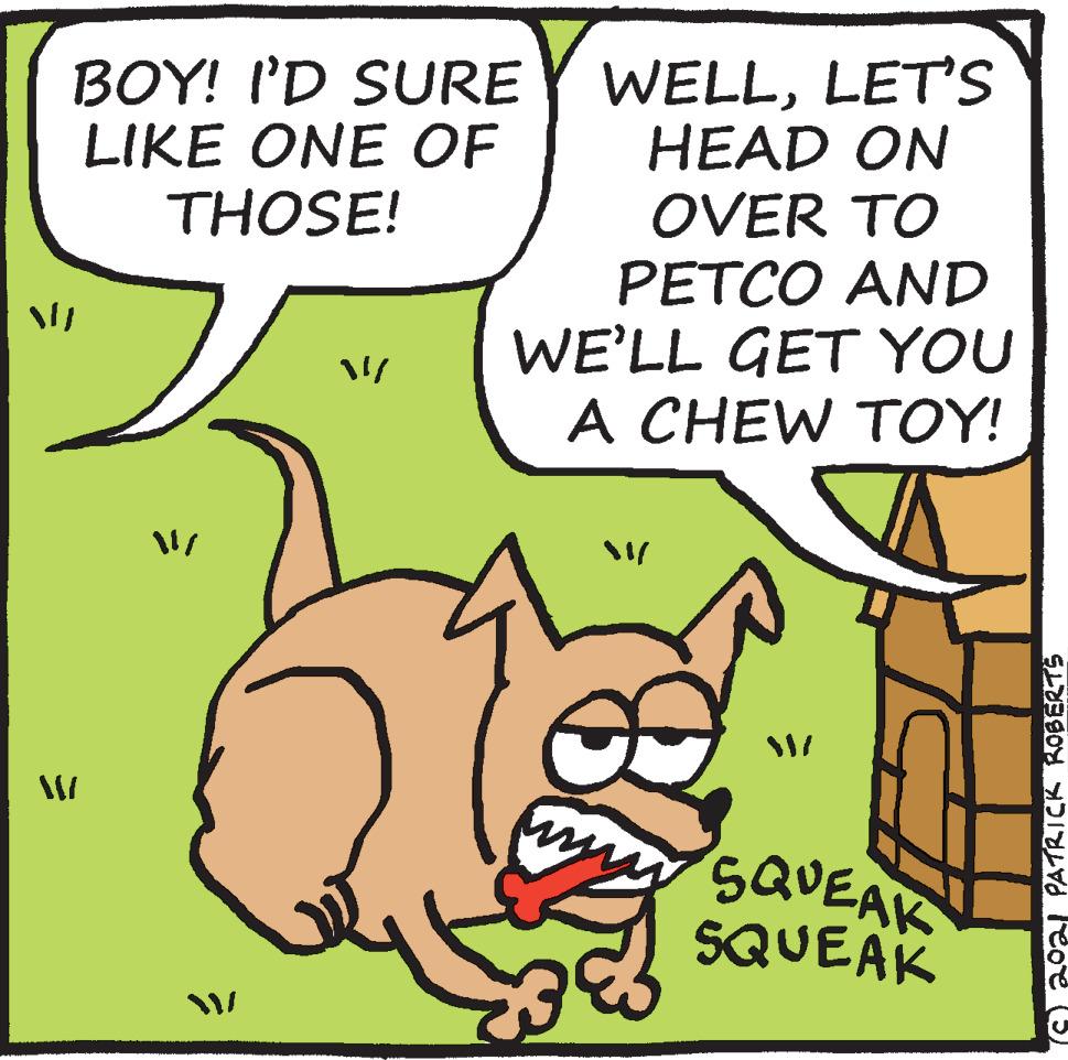 Line OCR: BOY! I'D SURE LIKE ONE OF THOSE! WELLLET'S HEAD ON OVER TO PETCO AND WE'LL GET YOU A CHEW TOY! SQUEAK SQUEAK ? BOY! I'D SURE LIKE ONE OF THOSE! WELLLET'S HEAD ON OVER TO PETCO AND WE'LL GET YOU A CHEW TOY! SQUEAK SQUEAK ?