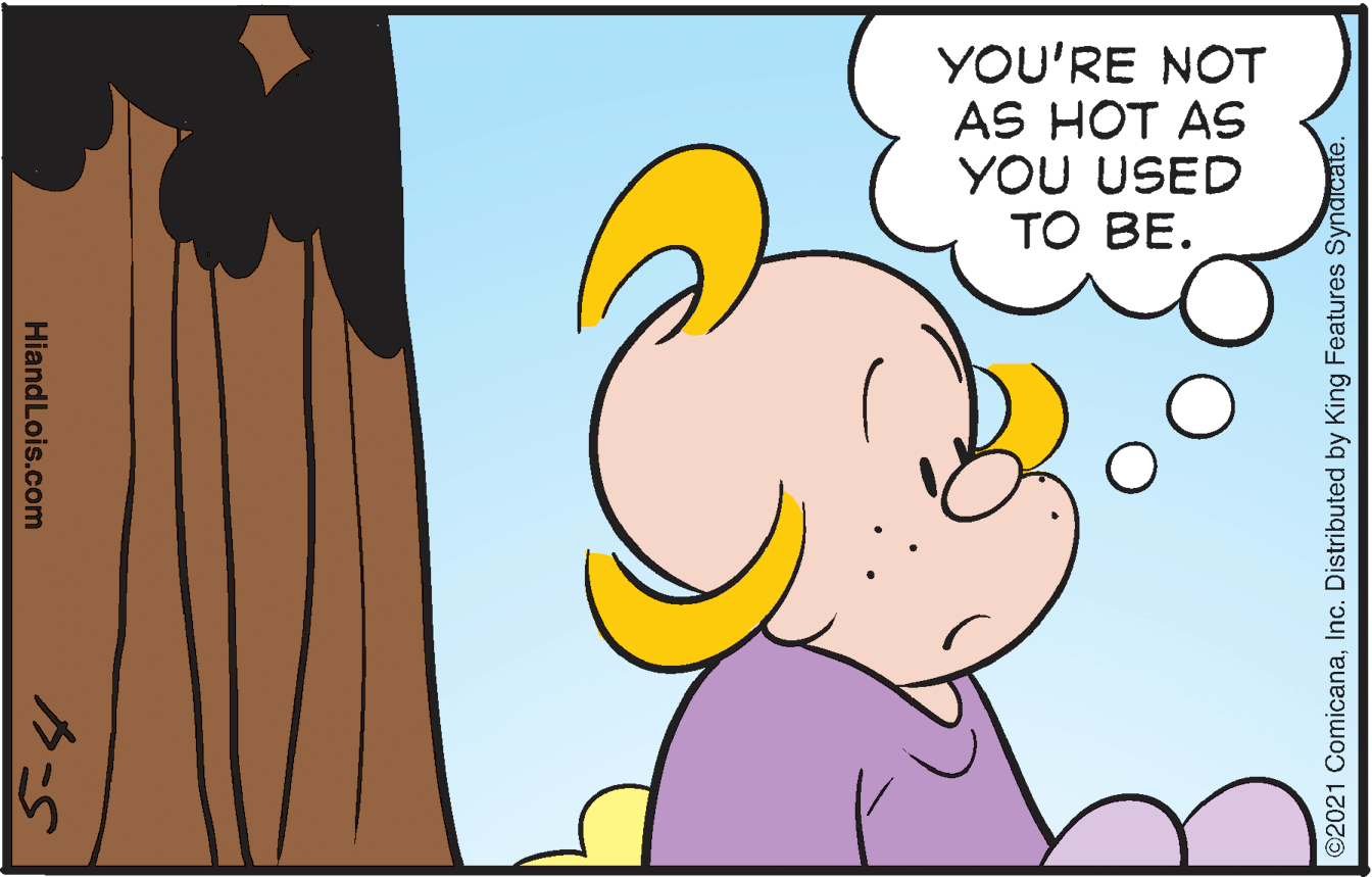 Font OCR: YOU'RE NOT AS HOT AS YOU USED TO BE. ©2021 ComicanaInc. Distributed by King Features Synaicate. HiandLois.com YOU'RE NOT AS HOT AS YOU USED TO BE. ©2021 ComicanaInc. Distributed by King Features Synaicate. HiandLois.com