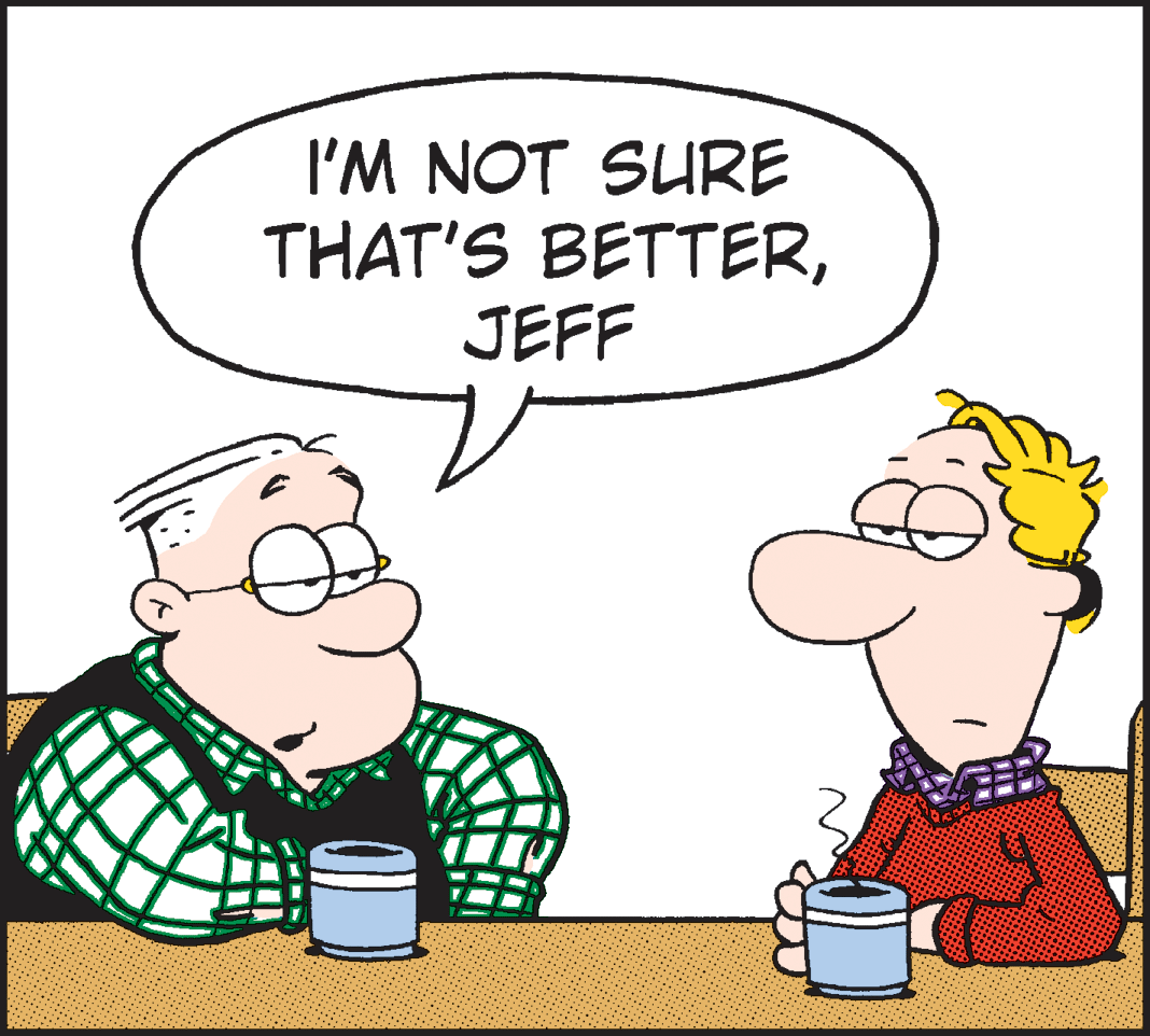 Rectangle OCR: I'M NOT SURE THAT'S BETTERJEFF I'M NOT SURE THAT'S BETTER