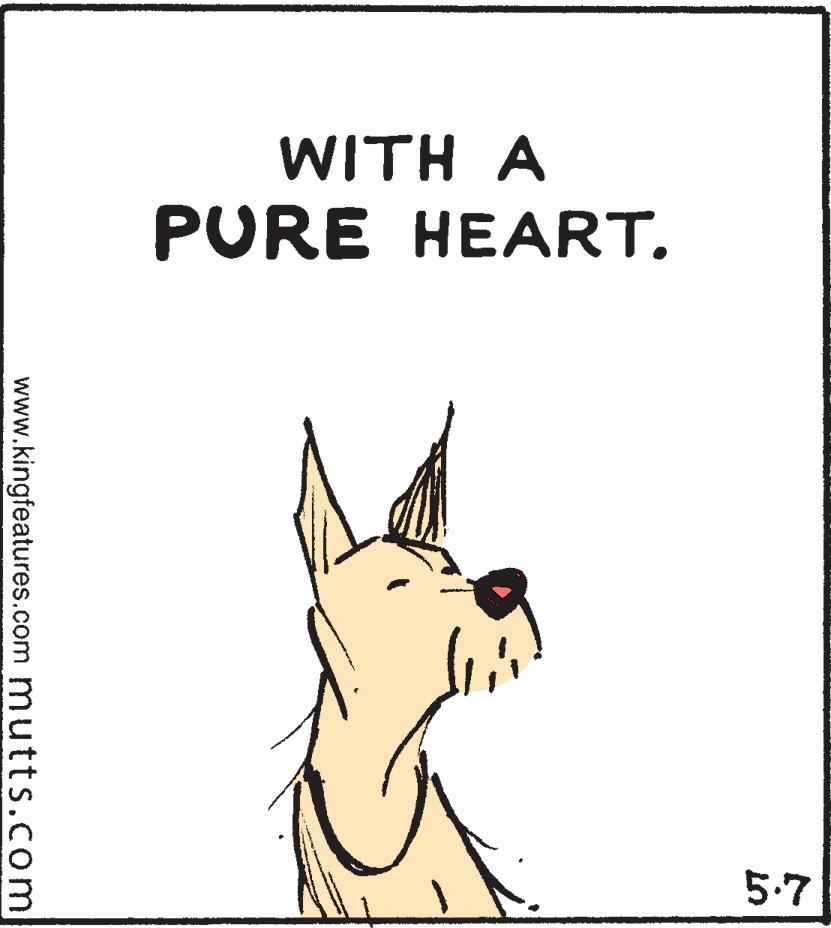 Happy OCR: WITH A PURE HEART. 5.7 www.kingfeatures.com mutts.com WITH A PURE HEART. 5.7 www.kingfeatures.com mutts.com