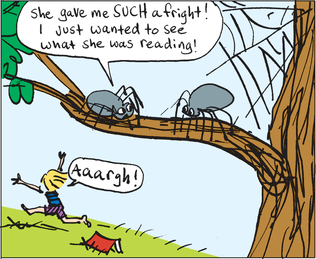 Art OCR: SUUCH afright! She gave me I just wanted to See what She was reading! Aaargh! SUUCH afright! She gave me I just wanted to See what She was reading! Aaargh!